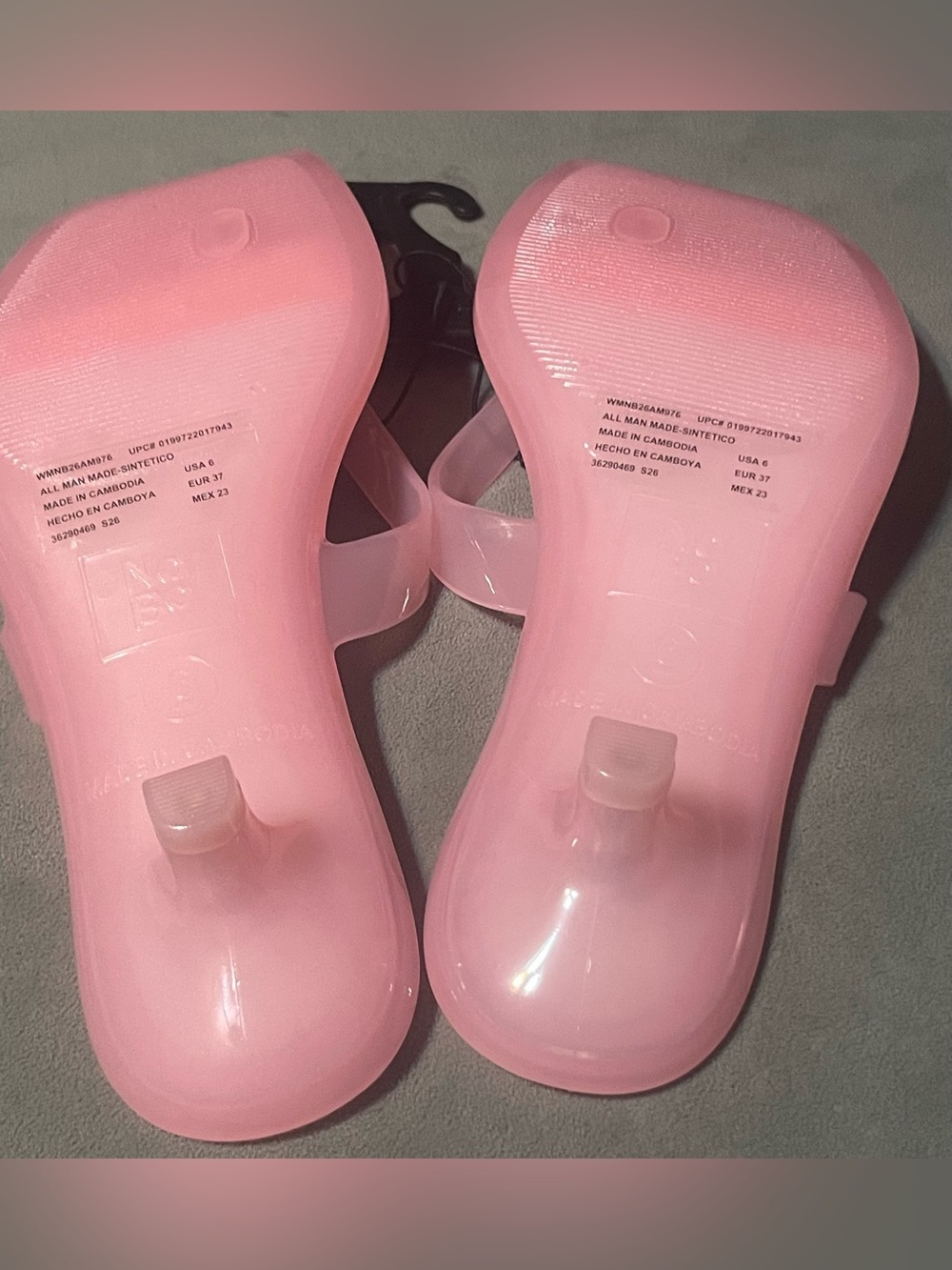 No Boundaries Pink Jelly Kitten Heel Flip Flop Sandals Women’s Size 6 NWT - Picture 11 of 12